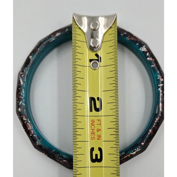 Retro Style Confetti Bracelet with an Aqua Color Inside - Picture 10 of 10